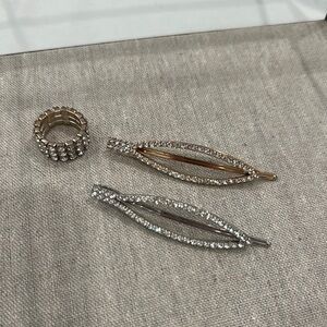 Gold and Silver Art Deco Hair Accessories and adjustable Ring